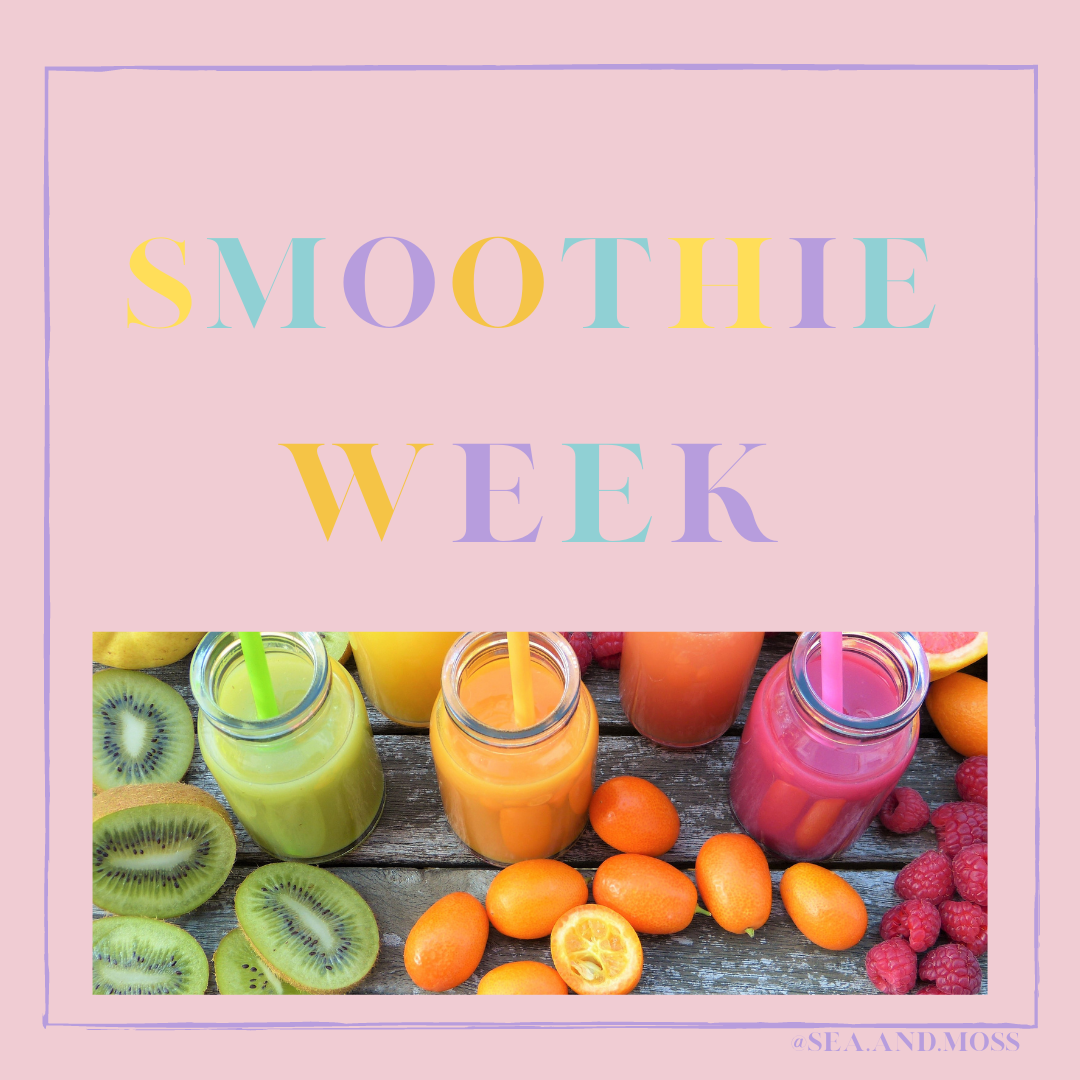 smoothies and colorful fruit